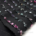 Tissu de broderie perlé en perles de perles de polyester à tricoter